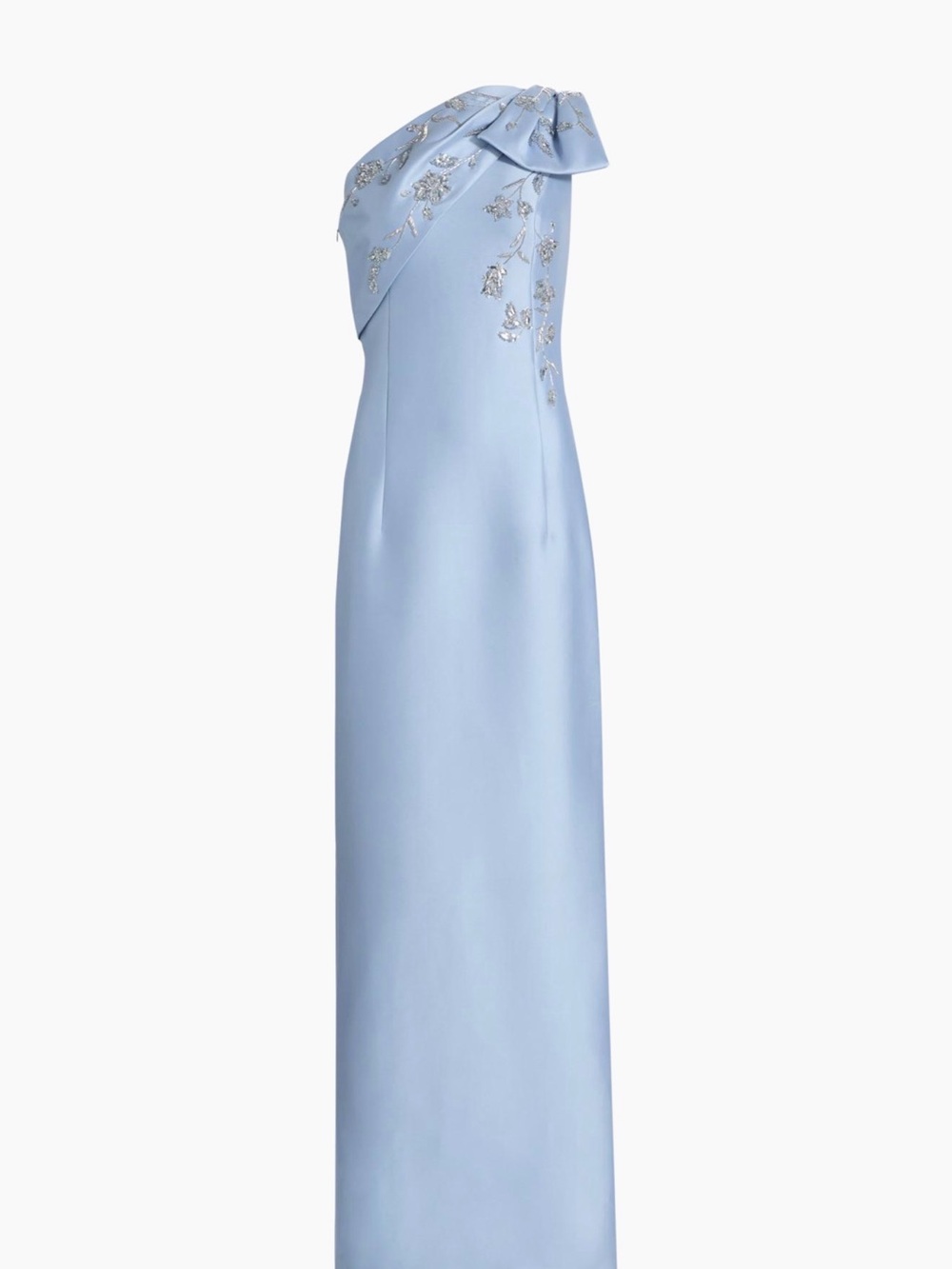 Sachin + Babi Powder Blue One-Shoulder Gown with Silver Embellishment